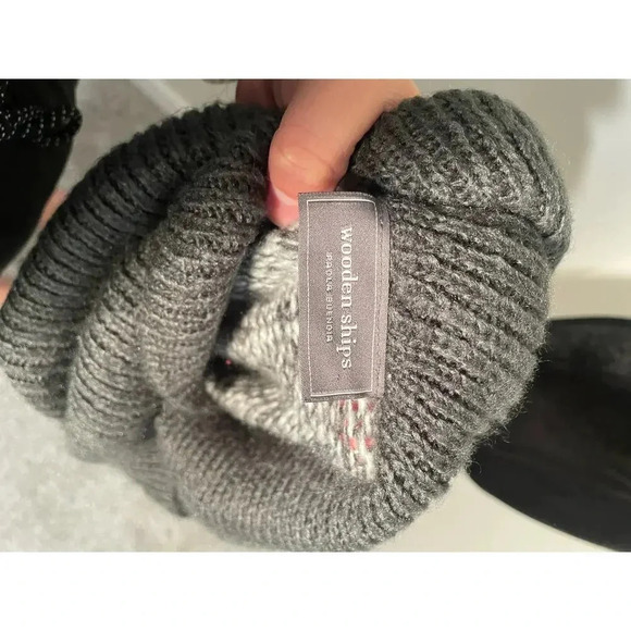 Wooden Ships Mohair and Wool Blend‎ Gray Funnel Neck Cozy Sweater - Picture 9 of 10